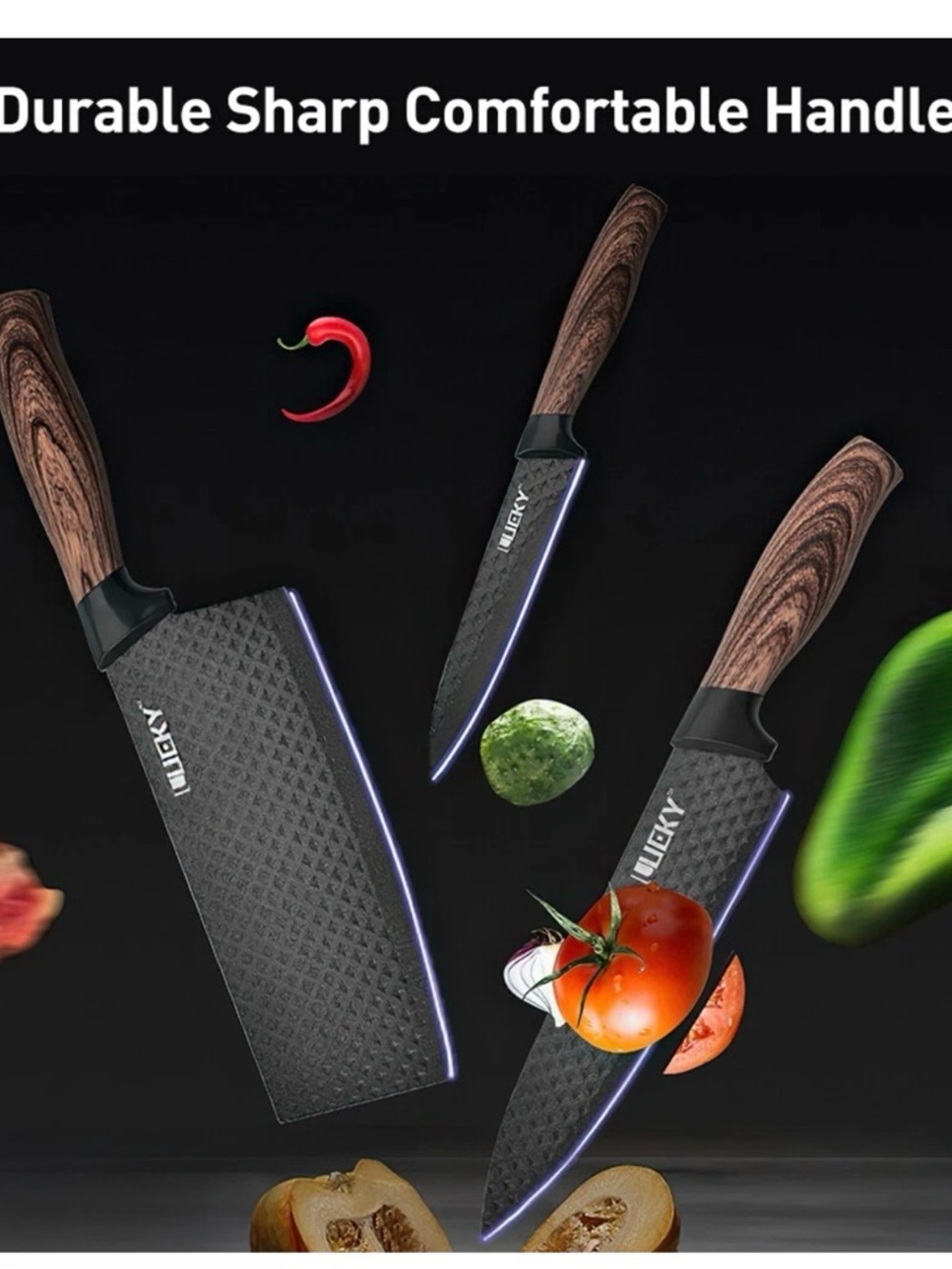 Chef Knife Set DFITO 6Pcs Stainless Steel pieces  Non-Stick Coating, Ultra Sharp - Picture 10 of 14